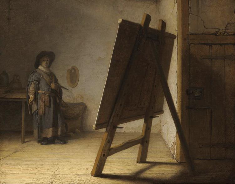 REMBRANDT Harmenszoon van Rijn The Artist in his studion (mk33) oil painting image
